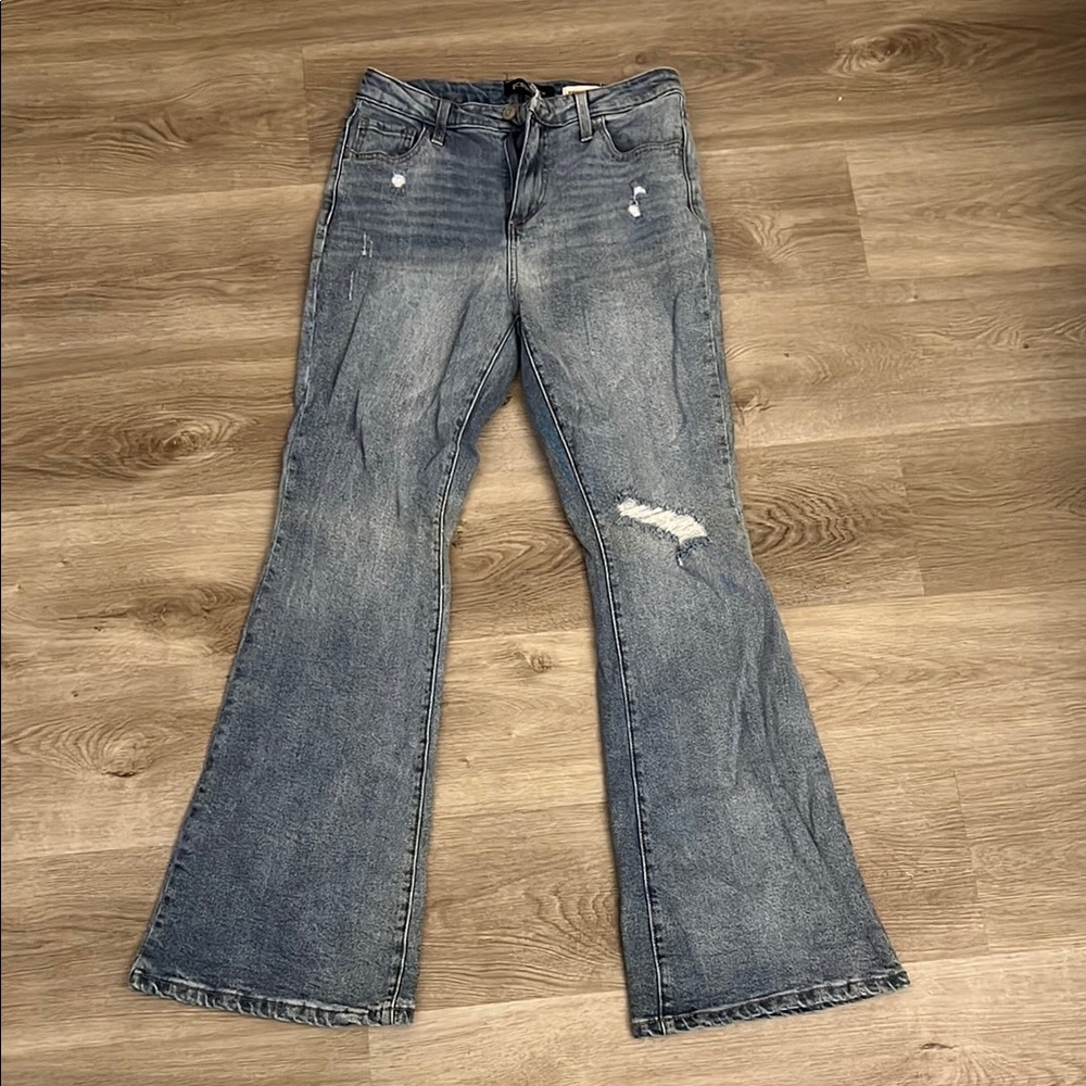 BCBGeneration Blue Flare Wide Leg Jeans